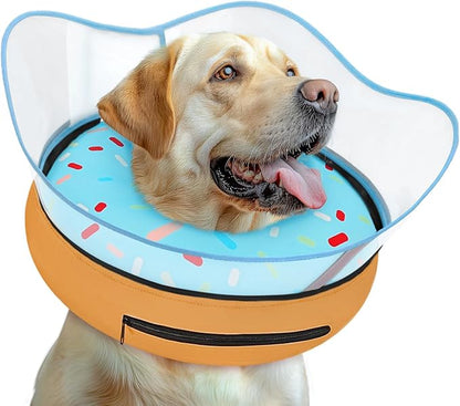 Elevated Inflatable Dog Cone Collar Alternative After Surgery, Dog Donut Collar, Soft Pet Cone to Stop Licking for Small Medium Large Dogs