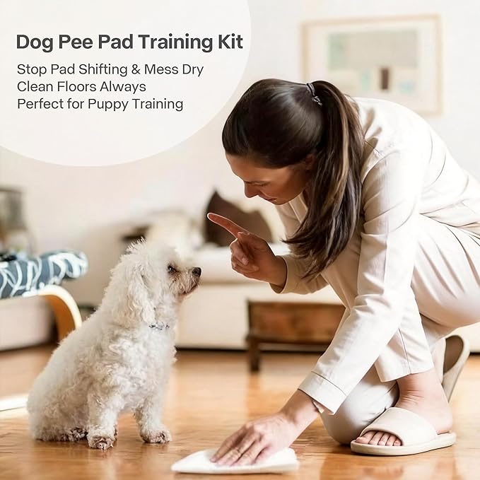 Pawise Upgraded Dog Pee Pad Holder for Puppy, Puppy Pad Holder Tray, Pet Training Pee Pad, Indoor Potty Tray for Senior Dogs, Dog Toilet for Newborn Puppies, Includes 4 Pee Pads,23.5" x 23.5"