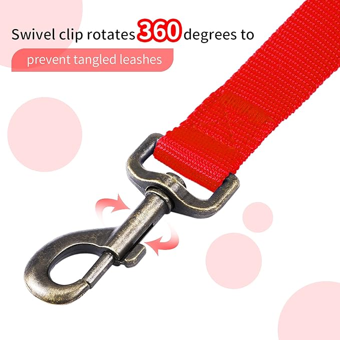 HIKISS Long Dog Leash Obedience Recall Training Agility Lead with Thickening Material for Large Dog - 15ft 20ft 30ft 50ft 100ft Training Leash(Red 50ft)