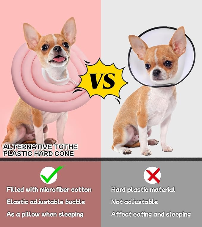 Soft Dog Cones, Recovery Dog Donut Collar After Surgery-Cone of Shame Alternative, Pet Elizabethan E-Collar Anti-Bite Lick Wound Healing Adjustable for Small Large Medium Dogs,XL