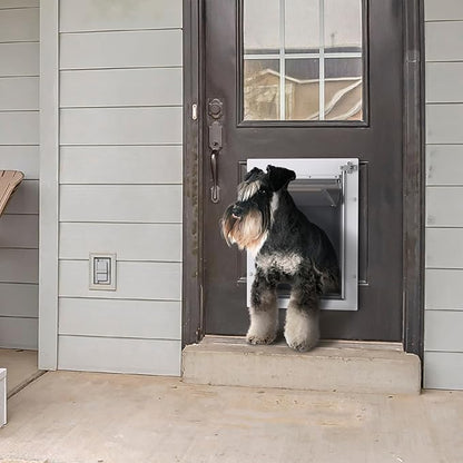 Baboni 3-Flaps Pet Door for Interior and Exterior Doors, Steel Frame and Telescoping Tunnel, Strong and Durable Dog Door (Pets Up to 40 Lb) -Medium