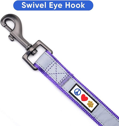 Pawtitas 6 FT Padded Dog Leash with Comfortable Neoprene Padding Handle - Purple Lead | Small Reflective Dog Leash with Highly Reflective Band Perfect for Extra Small and Small Dogs and Puppies.