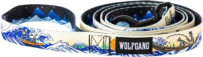 Wolfgang Heavy Duty Dog Leash, Pull-Tested for Walking & Training, MountainWave Print, Large