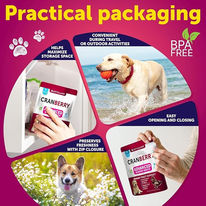 Dog UTI Treatment + Probiotic Chews Bundle - Cranberry Supplement for Bladder & Kidney Support - Probiotics & Prebiotics for Gut Health, Immunity, Yeast Balance, Reduces Diarrhea & Allergies