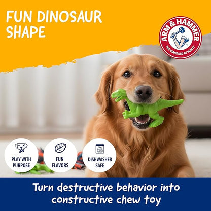 Arm & Hammer for Pets Nubbies Dental Toys T-Rex Dental Chew Toy for Dogs Best Dog Chew Toy for Moderate Chewers Reduces Plaque & Tartar Buildup Without Brushing, Mint Flavor (Pack of 24)