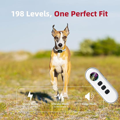 2025 Upgraded Shock Collar for Dogs, Dog Training Collar with Remote Control for Medium Large Dogs, 3 Training Modes - Beep, Vibration and Shock with Safety Lock, IPX7 Waterproof, Rechargeable,Beige
