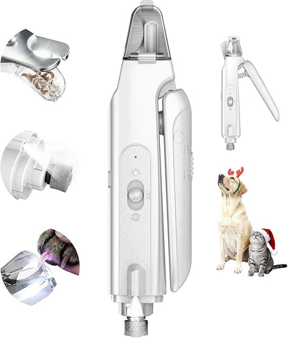 CATPICK 2-in-1 Cat Nail Clippers & Dog Nail Clippers Trimmers for Large Medium Small Dogs Cats Claw Trimmer Quick Sensor and Safety Guard USB Rechargeable with 2 LED Lights Dogs Nail Trimmer