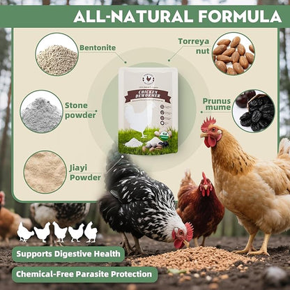 Chicken Dewormer Powder - 2LB | All-Natural Formula for Effective Worm Relief & Poultry Gut Health | Safe for Laying Hens & Eggs | Trusted Farm Solution