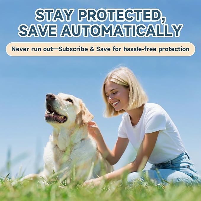 Flea and Tick Prevention for Dogs, 6 Months Supply Dog Flea and Tick Treatment Up to 45 to 88 Lbs, Waterproof Topical Flea Treatment for Large Dogs - Fast-Acting Flea, Tick, and Mosquito Repellent