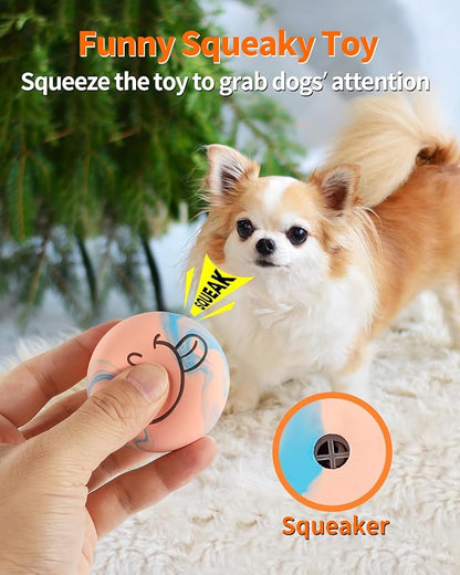SCHITEC Squeaky Dog Toys, [6 Pack] Interactive Latex Rubber Squeak Ball Toy, Soft Fetch Play Balls for Puppy Small Dogs