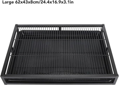 Zerodis Dog Cleaning Grooming Supplies Dog Training Toilet Reusable Iron Tray Indoor Outdoor Puppy Litter Box Potty Trainer for Toilet Training Protecting Floors (Medium) (Large)