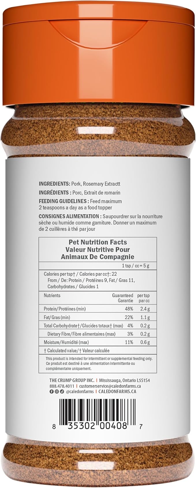 Caledon Farms Pork Sprinkles Dog Food Topper - 120g (1 Pack)