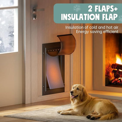 1 Pack * Aluminum Alloy Dog Door & 1 Pack * Insulated Flap