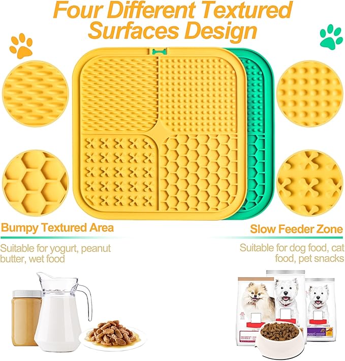 LUKITO Premium Silicone Licking Mat for Dogs & Cats, 77 Suction Cups, Slow Feeder, Boredom Reducer, Anxiety Relief, Dishwasher Safe, Food Grade