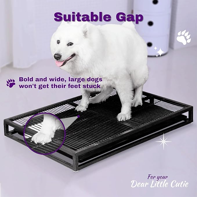 Gugxiom 62 * 43 * 8cm Training Toilet Potty Tray, Portable Dog Training Toilet, Reusable Long Lifespan Easy to Clean Indoor Outdoor Pet Litter Box for Puppy