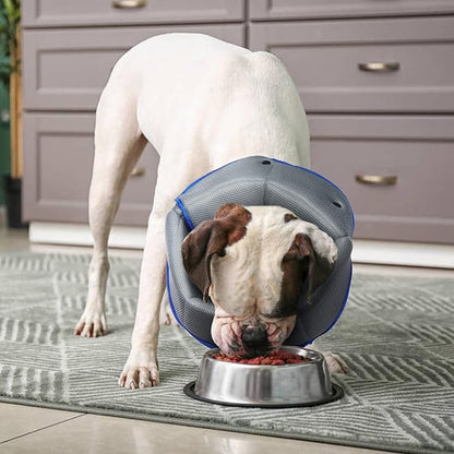 Soft Dog Cone Collar Alternative to Stop Licking,Comfort Recovery Collar for Large, Medium,Small Dogs,Cat,Adjustable Elizabethan Collar Alternative,Dogs Recovery Collar After Surgery,Blue,S