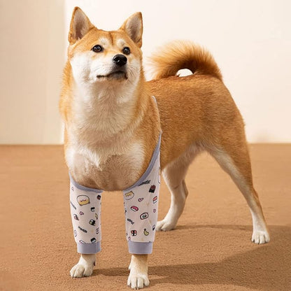 ROZKITCH Dog Surgery Leg Sleeve for Front Legs, Pet Prevent Licking Wound Elbow Knee Protector, Dog Leg Sleeve to Stop Licking Cone Collar Alternative for Sprain ACL CCL Arthritis Cute Dog XL