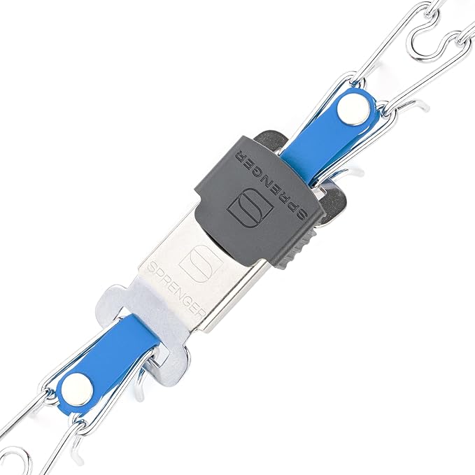 Herm Sprenger Chrome Plated Steel Dog Collar with Quick Release ClicLock Buckle O-Ring Biothane Insert Training Collar Made in Germany (Cerulean Blue, 16in x 2.25mm(Neck Size up to 13-14in))