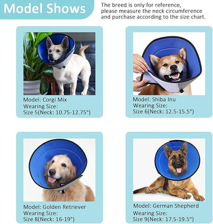 Dog Cone for Small, Medium, and Large Dogs and Cats, Soft Cone for Dogs After Surgery, Lightweight Leathaire Recovery Cone Collar to Stop Licking and Scratching(4(Neck: 9.25-10.75"))