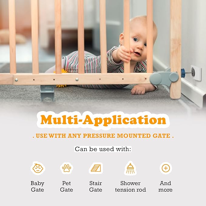 Wall Nanny 2-Pack - Works with 2 Gates - Baby Gate Wall Protector (Made in USA) Protects Walls and Doorways from Pet Gates - for Pressure Mounted Indoor Safety Baby Gates - White
