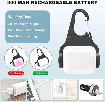 Dog Lights for Night Walking, Clip on Dog Collar Light - 3 Modes, USB-C Rechargeable, IP65 Waterproof, LED Safety Light for Running, Camping, Climbing, Bike