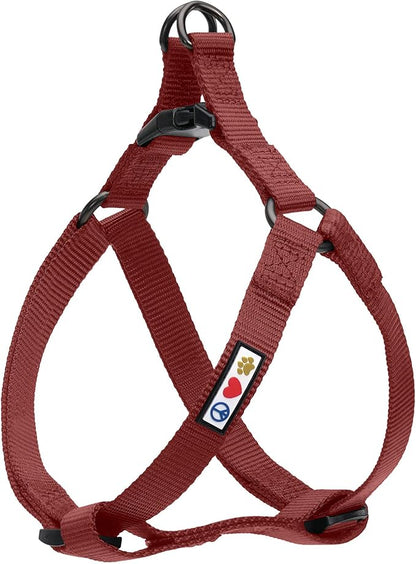 Pawtitas Solid Step-in Dog Harness – Adjustable No-Pull Vest for Puppies to Seniors, Safe & Comfortable XS Marsala