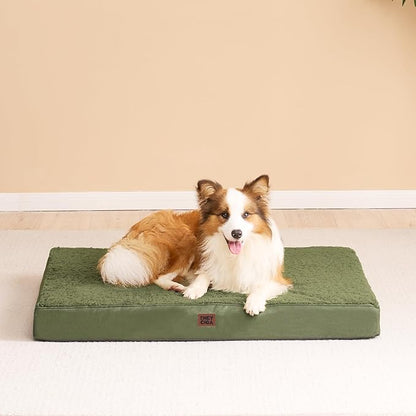 EHEYCIGA Orthopedic Foam Dog Bed, XXL, 47"L x 29"W x 3.5"Th, Dark Green