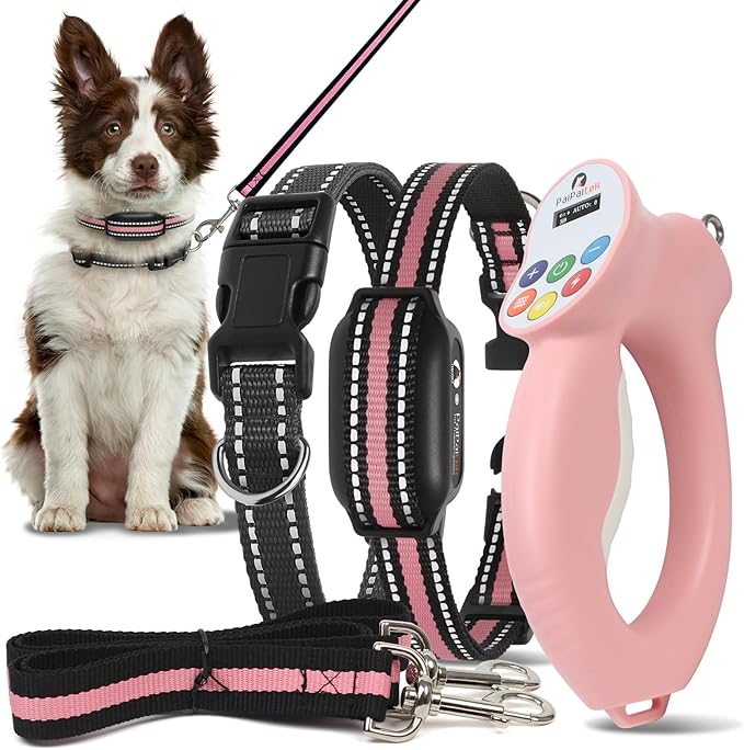 PaiPaitek Dog Shock Collar and No-Pull Training Leash Set, 1600ft Waterproof Dog Training Collar with Tension Sensor for Anti-Pull and Remote Recall