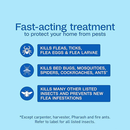 ADAMS Flea & Tick Home Spray for Indoor House Treatment, Kills Bed Bugs, Fleas, & Ticks, for Carpet, Furniture & Pet Bedding, Controls Fleas, Ticks, Bed Bugs, Cockroaches, Spiders & Mosquitoes, 24 oz