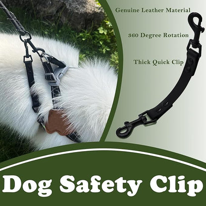 Dog Safety Clip for Prong Collar, Waterproof Leash Backup Clip Connector, Dual Clasps Rotating Buckle for Pinch Collar (1 Pcs)