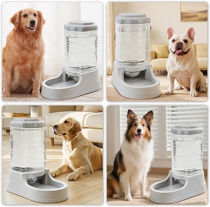 Kenond 9.5L Dog Feeders and Water Bowl Set for Large Dogs, 2.5 Gallon Automatic Water Dispenser, Gravity Dog Food Dispenser