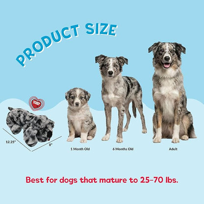 Snuggle Puppy Heartbeat Dog Toy for Puppies, Real-Feel Heartbeat, Calming Sleep Aid and Crate Training Comfort Toy with Heat Pack, Medium Breed Buddies Blue Merle (Australian Shepherd, Aussie)
