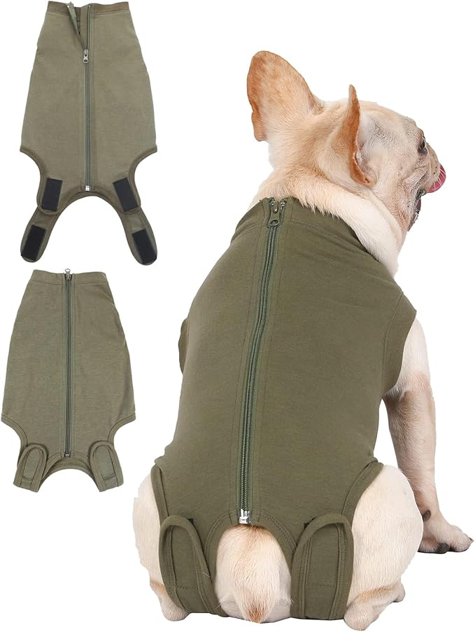 Dog Surgery Recovery Suit - After Spay, Abdominal Wounds Post Surgical Recovery, Anti Licking Breathable Dog Onesies for Small, Medium & Large Pet, Alternative Bandages Cone E-Collar