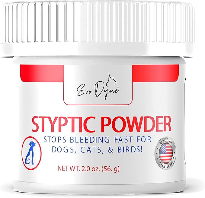 3-PK Styptic Powder for Dogs, Cats, and Birds (2 oz) by Evo Dyne | Fast-Acting Blood Stop Powder for Pets | Quick Stop Bleeding for Dog Nail Clipping, Grooming, Cuts and More (3-Pack)