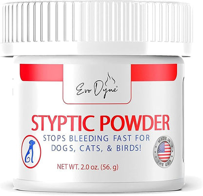 3-PK Styptic Powder for Dogs, Cats, and Birds (2 oz) by Evo Dyne | Fast-Acting Blood Stop Powder for Pets | Quick Stop Bleeding for Dog Nail Clipping, Grooming, Cuts and More (3-Pack)