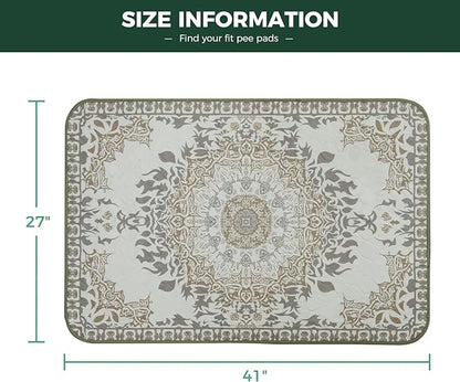 FXW Washable Pee Pads for Dogs, Puppy Pads with Super Absorbent, Specifically Designed for 42inch Cages, 27" x 41" Rectangle, Boho, 2 Packs
