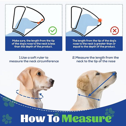 Dog Cone Collar After Surgery, Adjustable Recovery Collar for Small Dogs, Soft Breathable for Large Medium Small Dogs Anti-Bite Lick Protective Wound