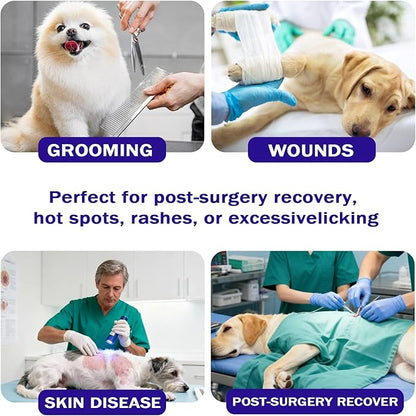 Soft Dog Cone for Dogs After Surgery, Breathable Pet Recovery Collar with Double-Layer Design (Upgraded-Thickened, L)