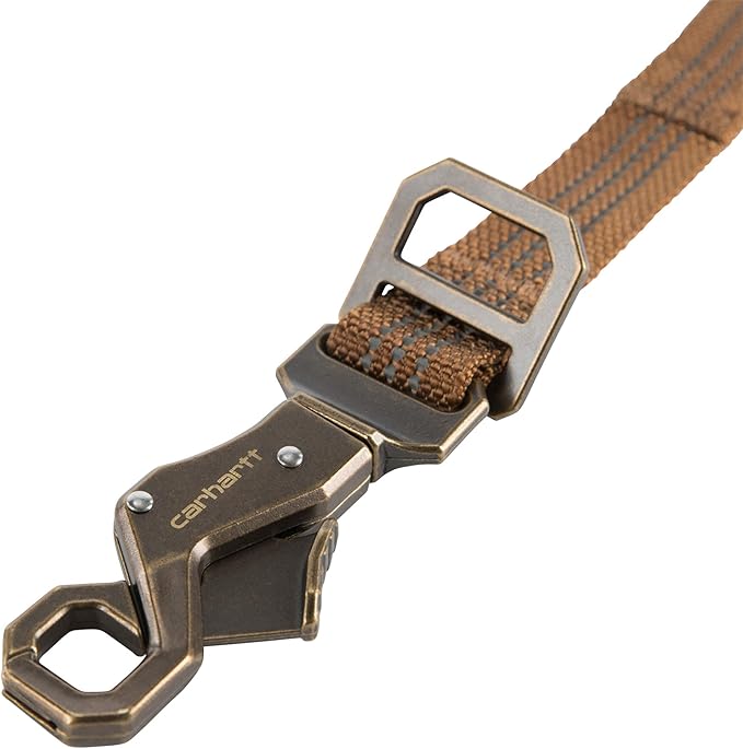 Carhartt Pet Durable Nylon Webbing Shock Absorbing Leash for Dogs, Reflective Stitching for Visibility, Carhartt Brown (Shock Absorbing), Large