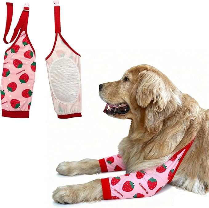 HDKUW Dog Elbow Protector, Dog Front Leg Recovery Sleeve for Prevent Licking Wound, Elbow Sleeves with Mesh Pad for Medium Large Dogs