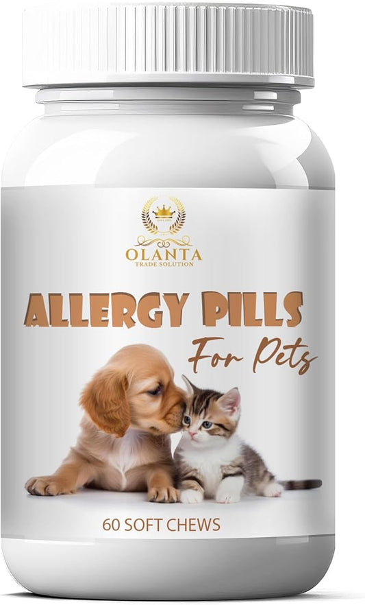 Pet Allergy Supplement – Supports Skin, Digestive, & Immune Health – Wholesome Ingredients, No Artificial Preservatives – Vet-Approved Formula - 60 Soft Chews
