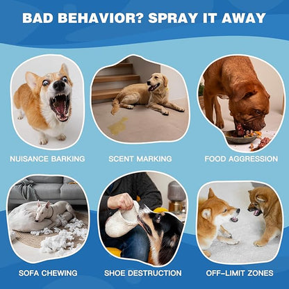 Corrector Spray Dog Trainer - 80ml 2 Pack Professional Dog Corrector Spray for Stops Barking, Jumping, Aggression & Unwanted Behaviors, Safe, Humane & Effective
