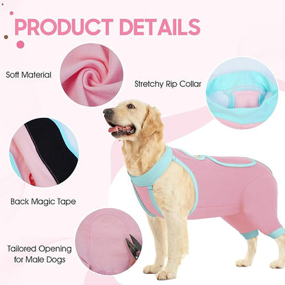 IDOMIK Recovery Suit for Dogs Hind Legs|Dog Surgery Suit for Female Spay Male Neuter,Dog Leg Sleeve to Stop Licking Rear Legs,Long Sleeves Wound Cover Onesie Shirt for Dogs,Cone Collar Alternative