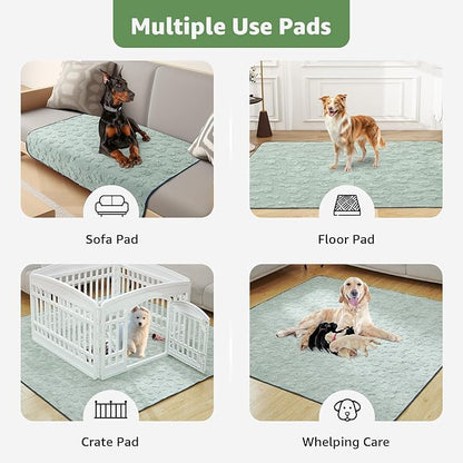LOOBANI Washable Pee Pads for Dogs: 2 Pack Super Absorbent Reusable Puppy Pads, Leakproof and Waterproof Dog Training Pads Whelping Pads for Hallway Runner, Floor, Crate, Couch and Travel, 36"x72"