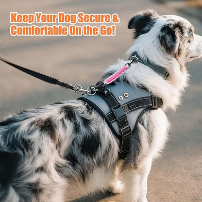 Dog Collar Safety Clip, Collar Companion, Handmade Backup Safety Strap, Double-Ended Clip Leash Connector, Suitable for Dog Harnesses, Prong, Pinch Collars (Pink,Light Gray, 1 Pack)