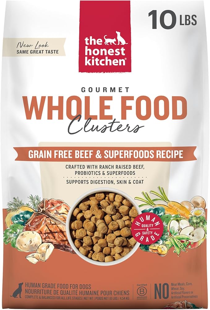The Honest Kitchen Human Grade Whole Food Clusters Dog Grain Free Beef 10 lb Bag