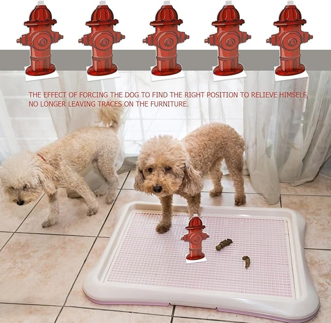 DOEROD 10Pcs Dog Pee Pad Trainer, Fire Hydrant Shaped Pet Diaper Pad for Dog Puppy Training Supplies, 7.4 x 3.9in