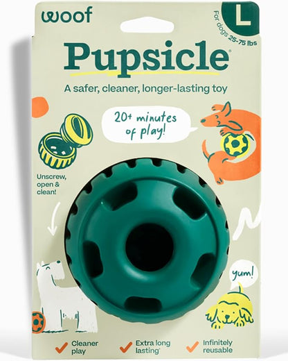 WOOF Pupsicle - Long-Lasting Interactive Dog Ball Toy to Keep Your Pup Busy and Distracted - Safe for Dogs - Low-Mess Design - Dog Toys for Medium and Large Dogs 25-75 lbs