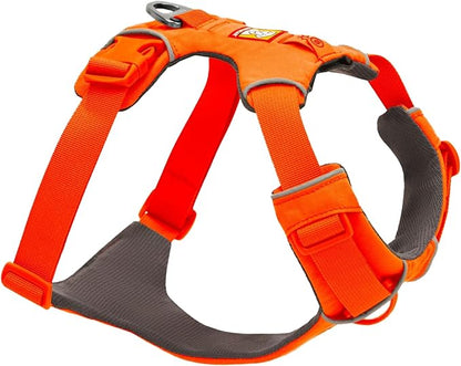 Ruffwear, Front Range Dog Harness, Reflective Soft Padded Everyday Harness with Dual Leash Clips, Adjustable and Lightweight Fit for Training or Walking for All Dogs, Blaze Orange, Small