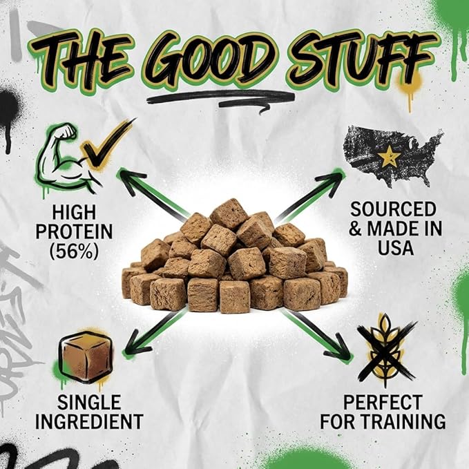 Freeze Dried Bison Liver for Dogs & Cats – Single Ingredient Dog Treats – USA Sourced & Made – High Protein, All Natural, Grain Free – Raw Freeze-Dried Training Treats (3oz)